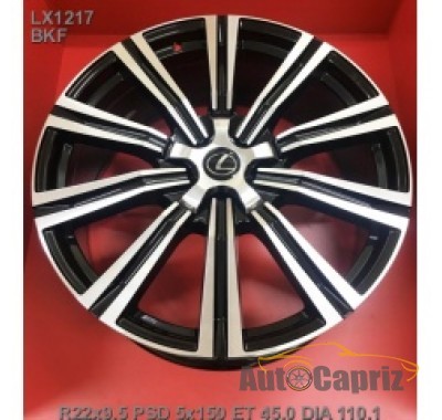 Диски Replica LX1217 BKF R22 W9.5 PCD5x150 ET45 DIA110.1